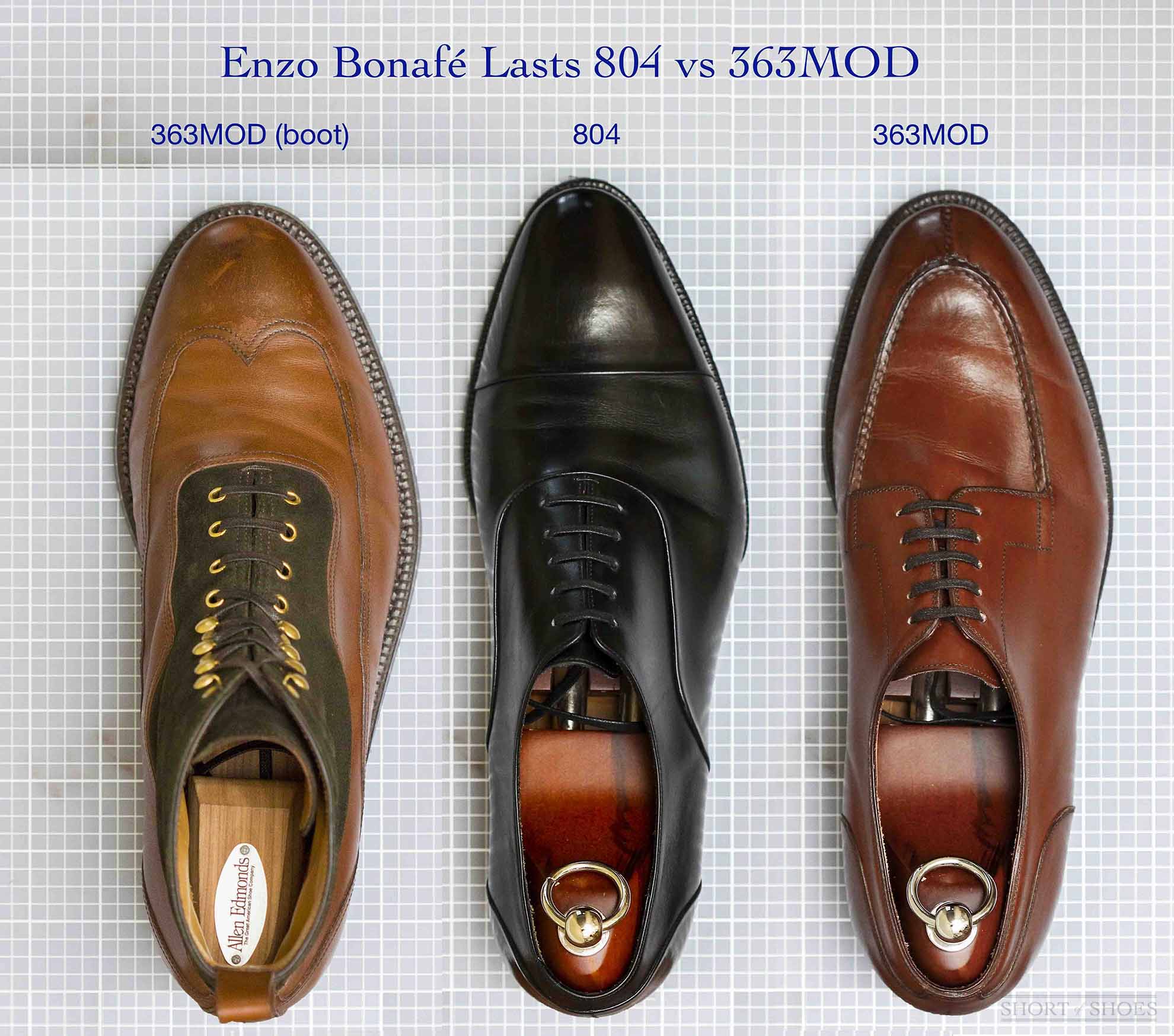 Enzo Bonafe Lasts 804 vs 363MOD Visual Comparison in HD | Short of Shoes